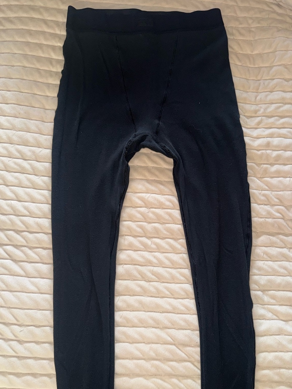 SKIMS Black Thermal Leggings - Women's Ribbed Fit